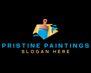 Paint Brush Home Improvement logo design