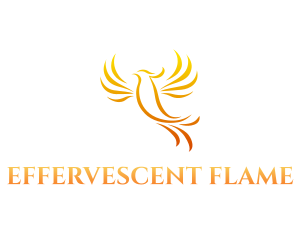 Flying Phoenix Flame logo design