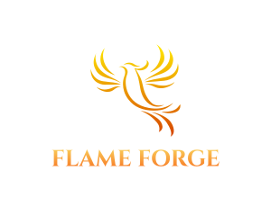 Flying Phoenix Flame logo design