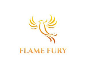 Flying Phoenix Flame logo design