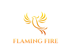 Flying Phoenix Flame logo design