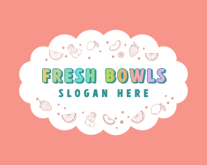 Cute Quirky Fresh Fruits logo design