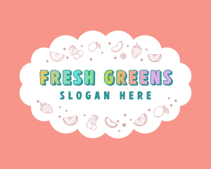 Cute Quirky Fresh Fruits logo design