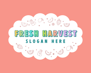 Cute Quirky Fresh Fruits logo design