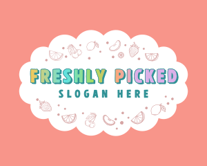 Cute Quirky Fresh Fruits logo design