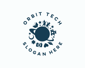 Children Planet Learning Orbit  logo design