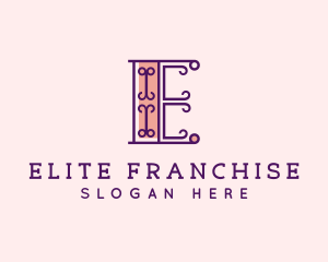 Fancy Typography Letter E logo design