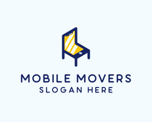 Futuristic Chair Mobile Phone logo design