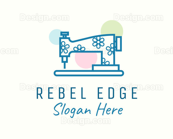 Colorful Sewing Machine Logo