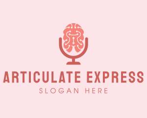 Brain Microphone Podcast logo design