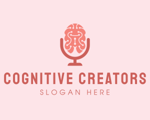 Brain Microphone Podcast logo design