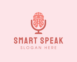 Brain Microphone Podcast logo design