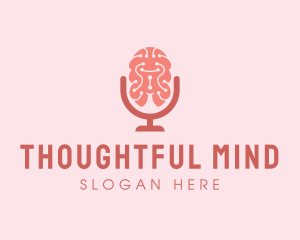 Brain Microphone Podcast logo design