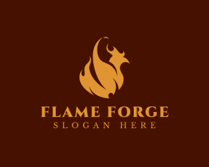 Chicken Barbecue Fire logo design