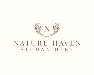 Hummingbird Nature Floral logo design