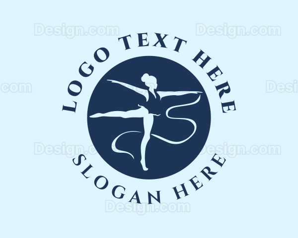 Blue Woman Gymnast Logo