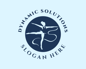 Blue Woman Gymnast  logo design