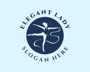 Blue Woman Gymnast  logo design