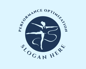 Blue Woman Gymnast  logo design