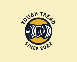 Bodybuilder Dumbbell Weights logo design