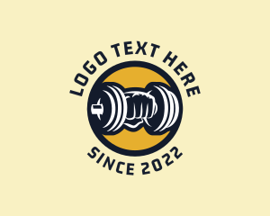 Bodybuilding - Bodybuilder Dumbbell Weights logo design