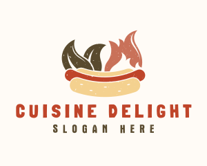 Spicy Natural Hot Dog Sandwich logo design