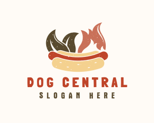 Spicy Natural Hot Dog Sandwich logo design