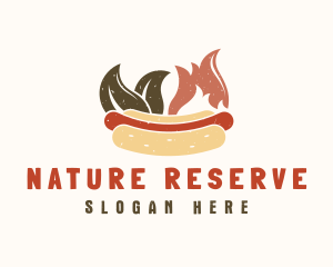 Spicy Natural Hot Dog Sandwich logo design