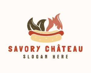 Spicy Natural Hot Dog Sandwich logo design