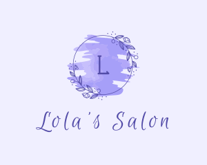 Watercolor Floral Salon logo design