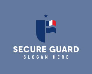 French Letter F Badge Logo
