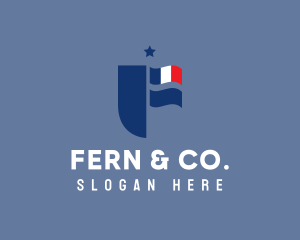 French Letter F Badge logo design