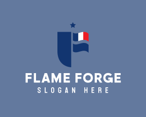 French Letter F Badge logo design