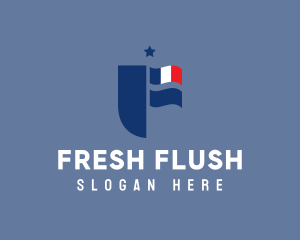 French Letter F Badge logo design