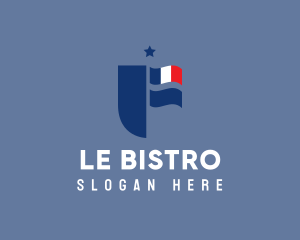 French Letter F Badge logo