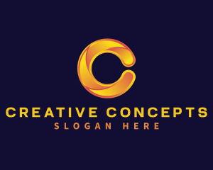 Swirl Creative Media Letter C logo design