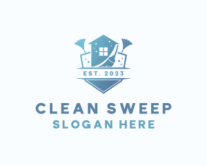 House Broom Cleaning logo design