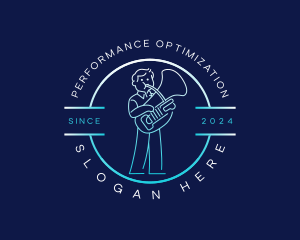 Brass Instrument Musician logo design