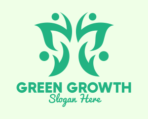 Green Eco Butterfly logo design