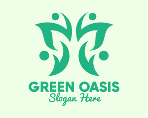 Green Eco Butterfly logo design