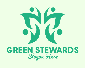 Green Eco Butterfly logo design