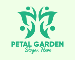 Green Eco Butterfly logo design