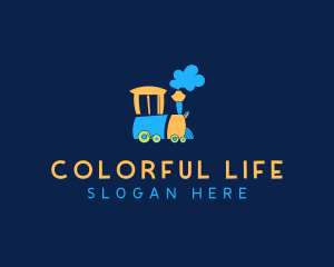 Colorful Kiddie Train logo design