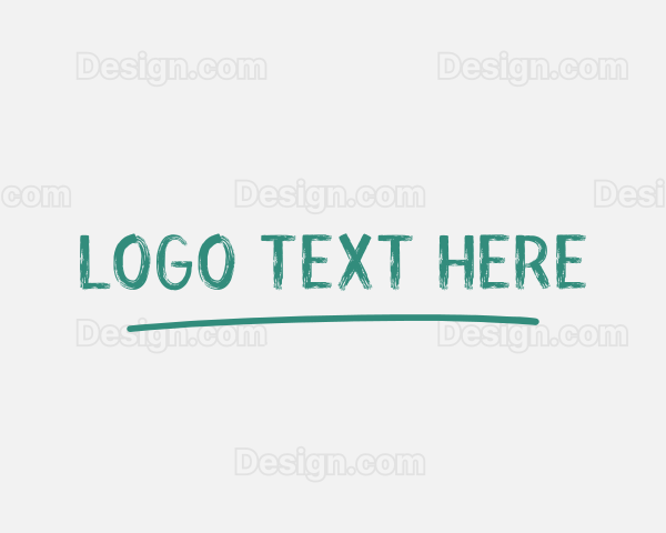 Handwritten Underline Wordmark Logo