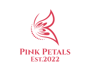 Pink Ornament Butterfly logo design