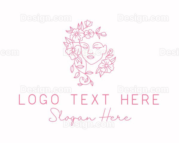 Floral Garden Woman Beauty Logo