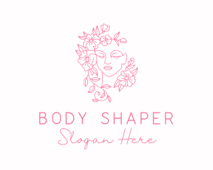 Floral Garden Woman Beauty logo design