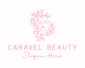 Floral Garden Woman Beauty logo design