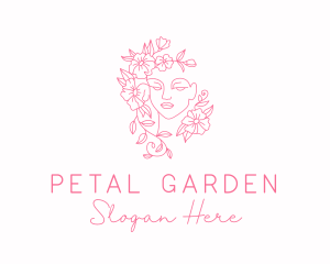 Floral Garden Woman Beauty logo design