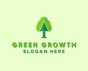 Green Arrow Tree logo design